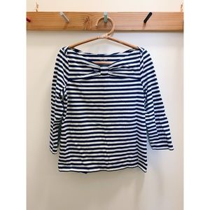 Kate spade striped bow boatneck top, XL